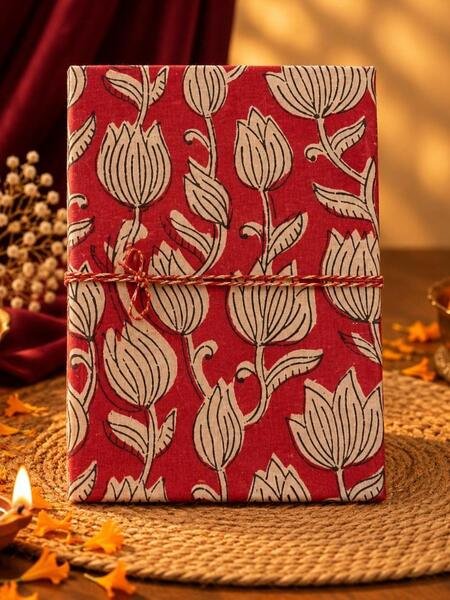 Red lotus print diary