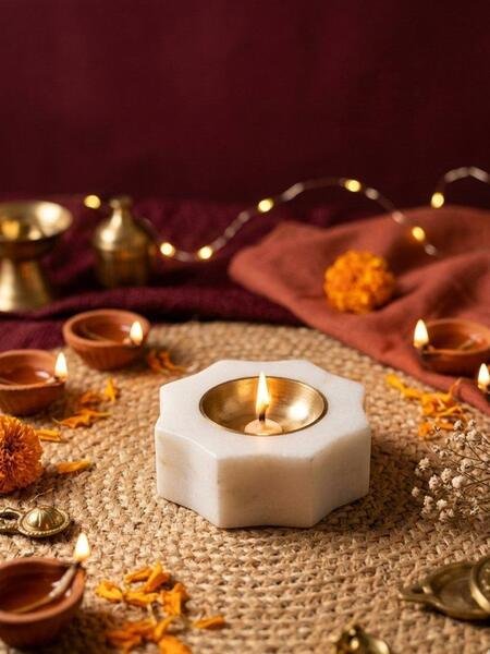 Marble tealight holder