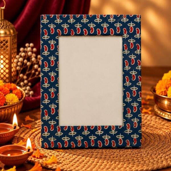 Indigo buti photo frame
