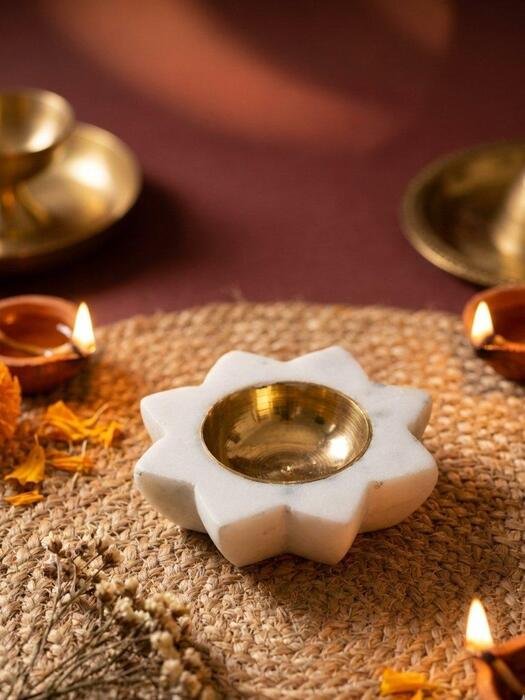 Marble star diya