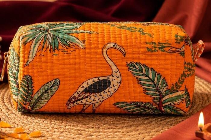 Flamingo print pouch